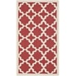 Pemberly Row Polypropylene Red Indoor Outdoor Rug - 2' x 3'7