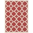Pemberly Row Polypropylene Red Indoor Outdoor Rug - 4' x 5'7
