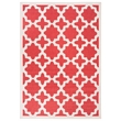 Pemberly Row Polypropylene Red Indoor Outdoor Rug - 5'3