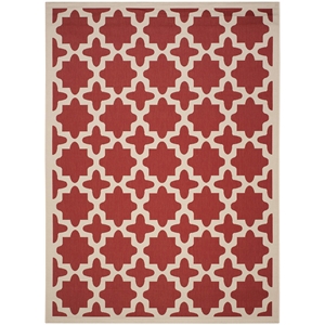 Pemberly Row Polypropylene Red Indoor Outdoor Rug - 6'7&quot x 9'6&quot