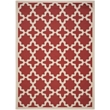 Pemberly Row Polypropylene Red Indoor Outdoor Rug - 8' x 11'
