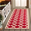Pemberly Row Polypropylene Red Indoor Outdoor Rug - Runner 2'3