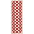 Pemberly Row Polypropylene Red Indoor Outdoor Rug - Runner 2'3