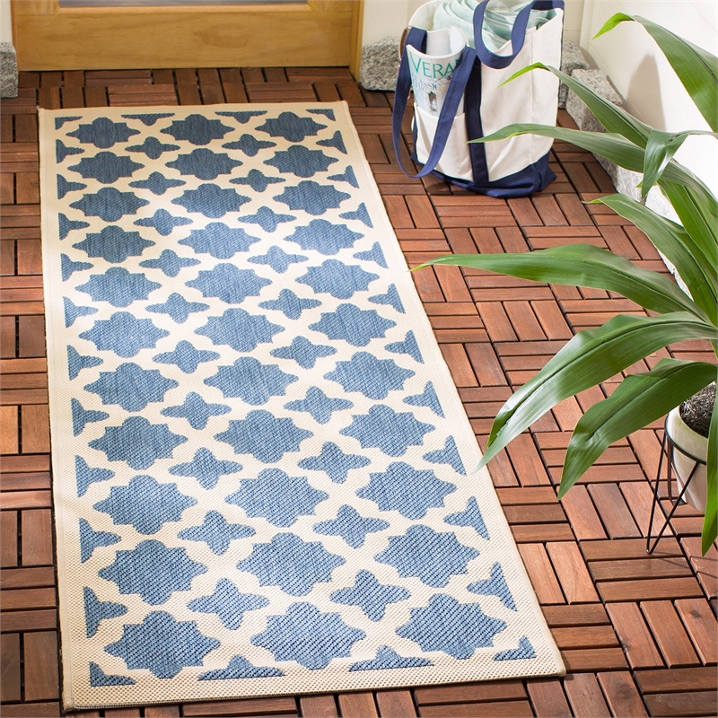Pemberly Row Polypropylene Black Indoor Outdoor Rug - 9' x 12'