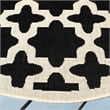 Pemberly Row Polypropylene Black Indoor Outdoor Rug - Round 4'
