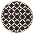Pemberly Row Polypropylene Black Indoor Outdoor Rug - Round 5'3