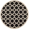 Pemberly Row Polypropylene Black Indoor Outdoor Rug - Round 7'10
