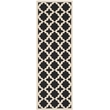 Pemberly Row Polypropylene Black Indoor Outdoor Rug - Runner 2'3