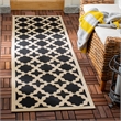 Pemberly Row Polypropylene Black Indoor Outdoor Rug - Runner 2'3