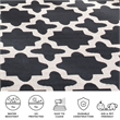 Pemberly Row Polypropylene Black Indoor Outdoor Rug - Runner 2'3