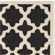 Pemberly Row Polypropylene Black Indoor Outdoor Rug - Square 4'