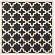 Pemberly Row Polypropylene Black Indoor Outdoor Rug - Square 5'3