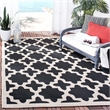 Pemberly Row Polypropylene Black Indoor Outdoor Rug - Square 7'10