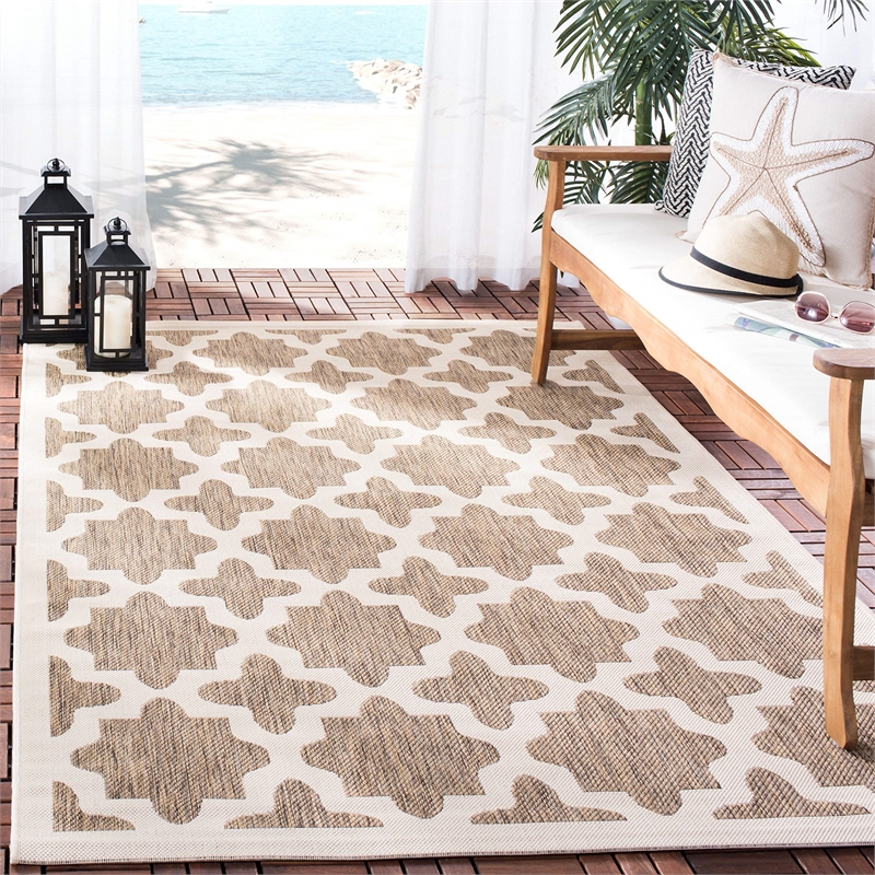 Pemberly Row Polypropylene Navy Indoor Outdoor Rug - 9' x 12'