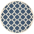 Pemberly Row Polypropylene Navy Indoor Outdoor Rug - Round 6'7