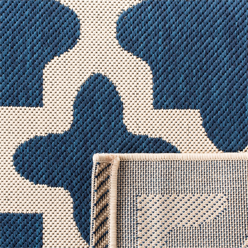 Pemberly Row Polypropylene Navy Indoor Outdoor Rug - Runner 2'3