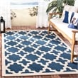 Pemberly Row Polypropylene Navy Indoor Outdoor Rug - Square 4'