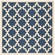 Pemberly Row Polypropylene Navy Indoor Outdoor Rug - Square 4'