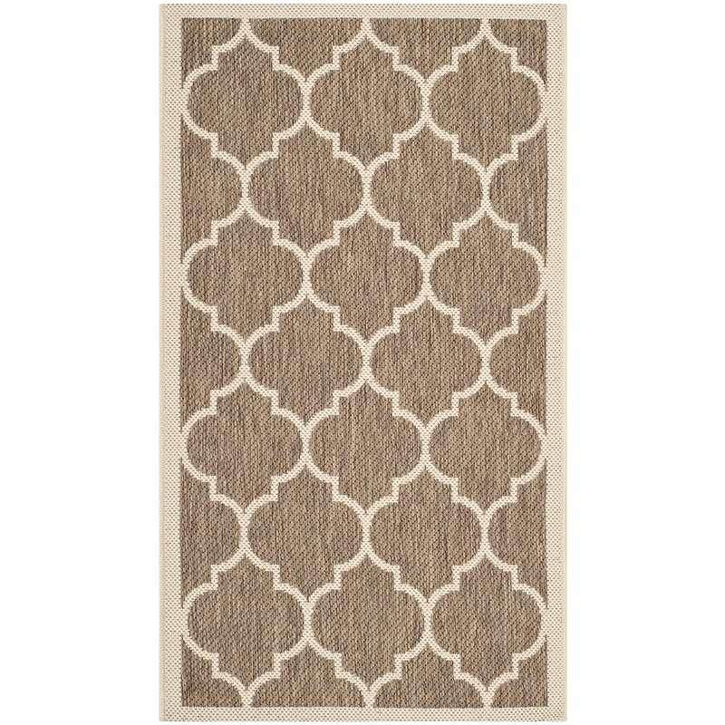 Pemberly Row Polypropylene Brown Indoor Outdoor Rug - 2' x 3'7