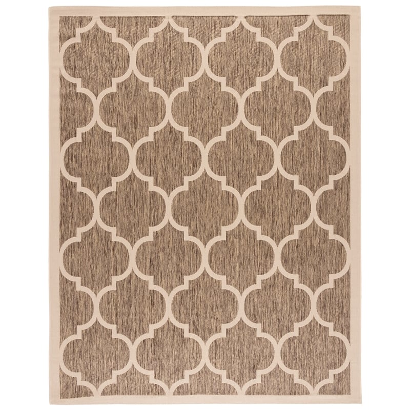 Pemberly Row Polypropylene Brown Indoor Outdoor Rug - 8' x 11'