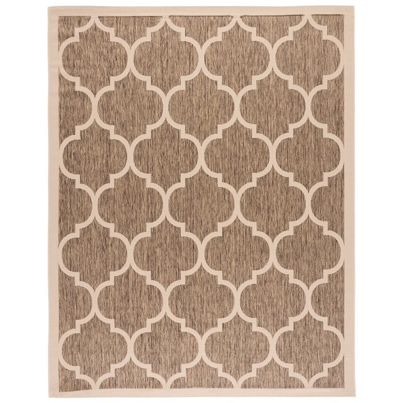 Pemberly Row Polypropylene Brown Indoor Outdoor Rug - 9' x 12'