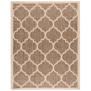 Pemberly Row Polypropylene Brown Indoor Outdoor Rug - 9' x 12'