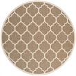 Pemberly Row Polypropylene Brown Indoor Outdoor Rug - Round 7'10