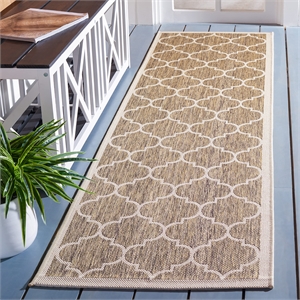 Pemberly Row Polypropylene Brown Indoor Outdoor Rug - Runner 2'3&quot x 6'7&quot
