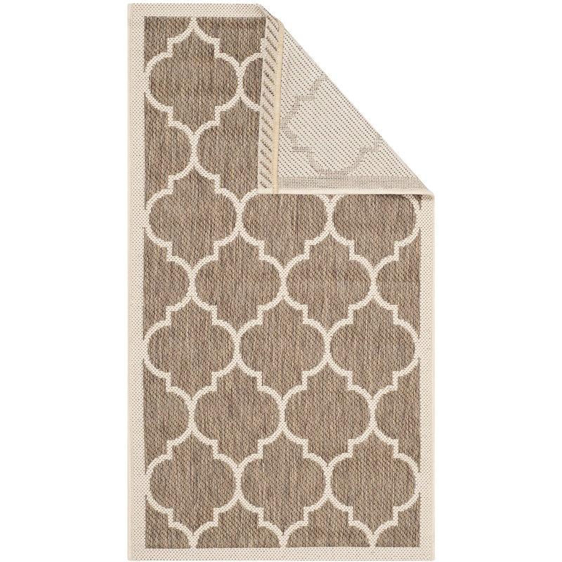 Pemberly Row Polypropylene Brown Indoor Outdoor Rug - Square 5'3