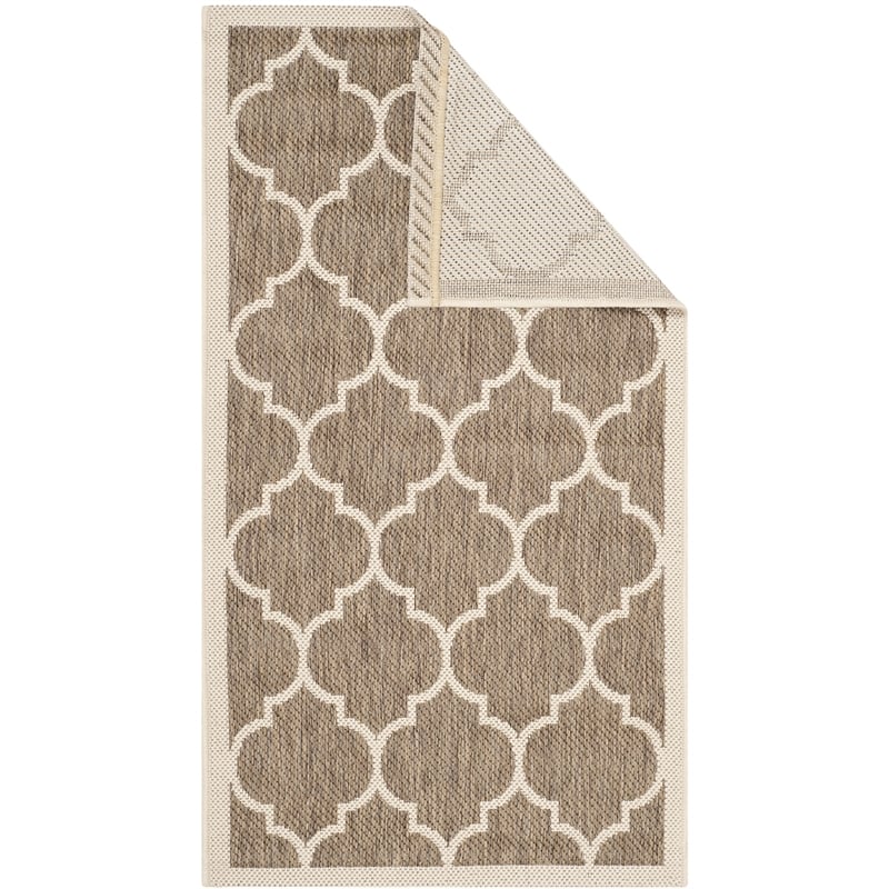 Pemberly Row Polypropylene Brown Indoor Outdoor Rug - Square 7'10