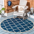 Pemberly Row Polypropylene Blue Indoor Outdoor Rug - 2'7