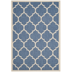 Pemberly Row Polypropylene Blue Indoor Outdoor Rug - 4' x 5'7&quot