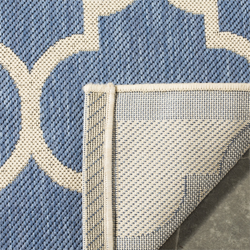 Pemberly Row Polypropylene Blue Indoor Outdoor Rug - 4' x 5'7