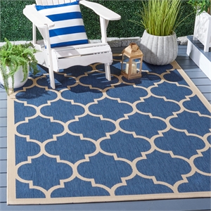 Pemberly Row Polypropylene Blue Indoor Outdoor Rug - 5'3&quot x 7'7&quot