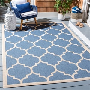 Pemberly Row Polypropylene Blue Indoor Outdoor Rug - 6'7&quot x 9'6&quot