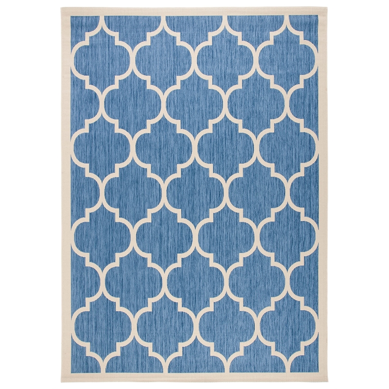 Pemberly Row Polypropylene Blue Indoor Outdoor Rug - 9' x 12'