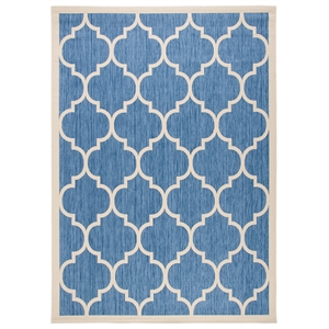 Pemberly Row Polypropylene Blue Indoor Outdoor Rug - 9' x 12'