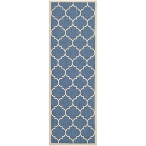 Pemberly Row Polypropylene Blue Indoor Outdoor Rug - Runner 2'3&quot x 6'7&quot