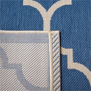 Pemberly Row Polypropylene Blue Indoor Outdoor Rug - Runner 2'3&quot x 14'