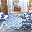 Pemberly Row Polypropylene Blue Indoor Outdoor Rug - Square 4'