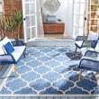 Pemberly Row Polypropylene Blue Indoor Outdoor Rug - Square 7'10