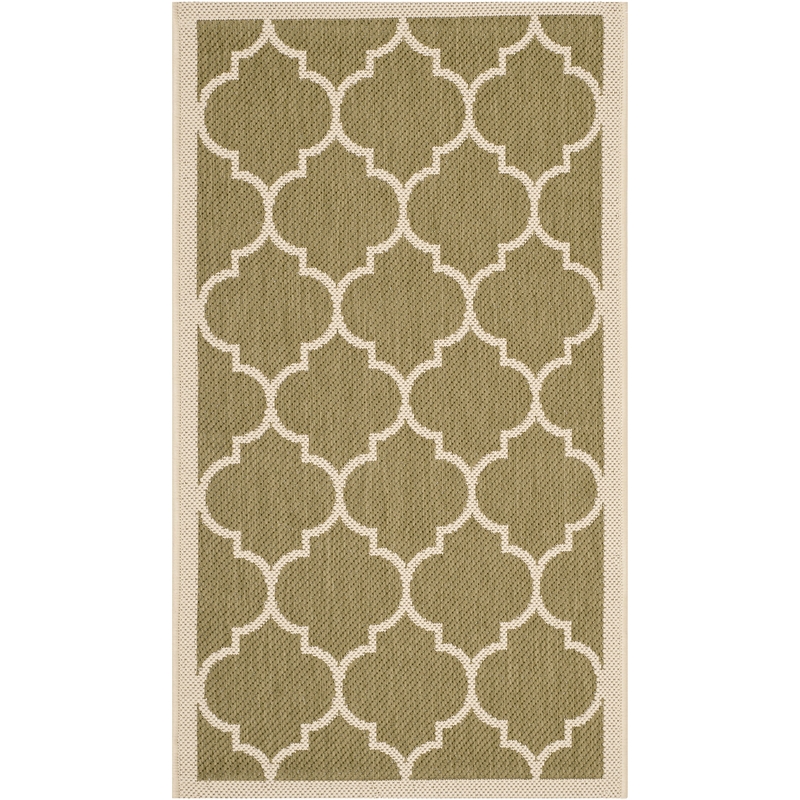 Pemberly Row Polypropylene Green Indoor Outdoor Rug - 2' x 3'7