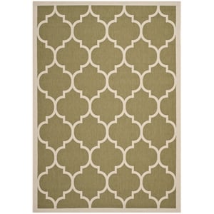Pemberly Row Polypropylene Green Indoor Outdoor Rug - 6'7&quot x 9'6&quot