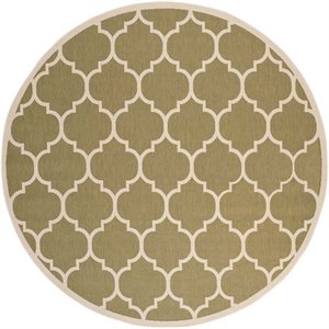 Pemberly Row Polypropylene Green Indoor Outdoor Rug - Round 7'10&quot