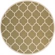 Pemberly Row Polypropylene Green Indoor Outdoor Rug - Round 7'10