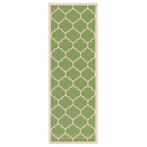 Pemberly Row Polypropylene Green Indoor Outdoor Rug - Runner 2'3&quot x 6'7&quot
