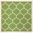 Pemberly Row Polypropylene Green Indoor Outdoor Rug - Square 4'