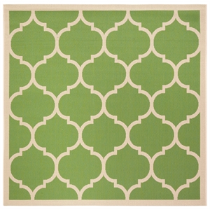 Pemberly Row Polypropylene Green Indoor Outdoor Rug - Square 4'