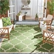 Pemberly Row Polypropylene Green Indoor Outdoor Rug - Square 5'3