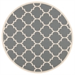 Pemberly Row Polypropylene Anthracite Indoor Outdoor Rug - Round 5'3